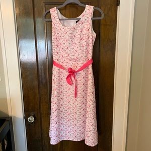Pink flower embroidered dress